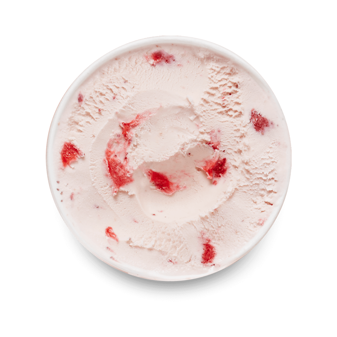 Haagen Dazs Strawberries & Cream Pint top view lid off